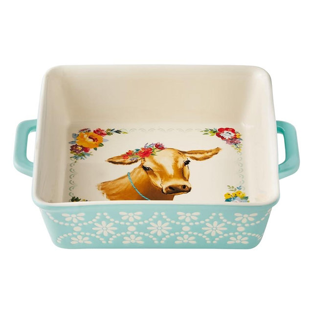 The Pioneer Woman Sweet Romance Cow 8x8 Square Ceramic Baking Dish