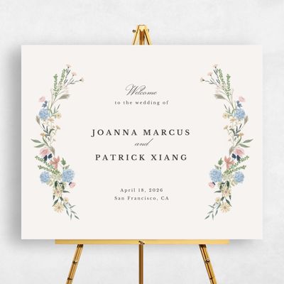 Beige Boho Wedding Sign - Laurelwood Landscape