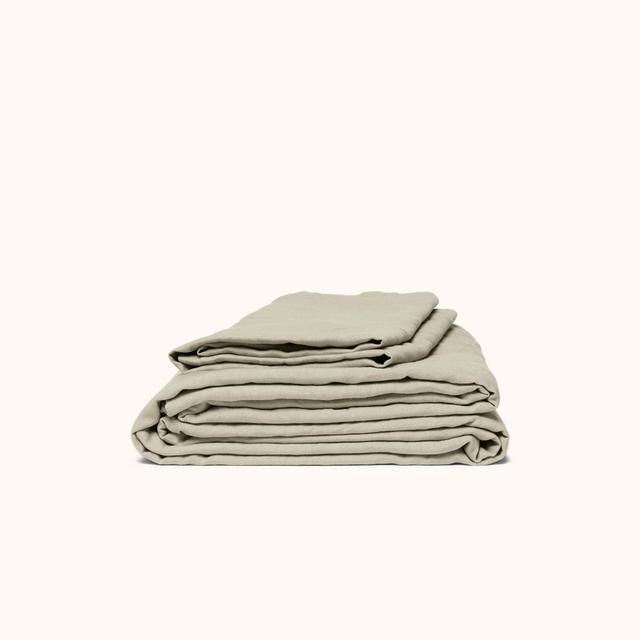 Sheet Set Heirloom Linen - Sage - Queen