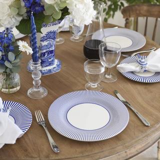 Blue Italian Steccato Dinner Plate, Set of 4