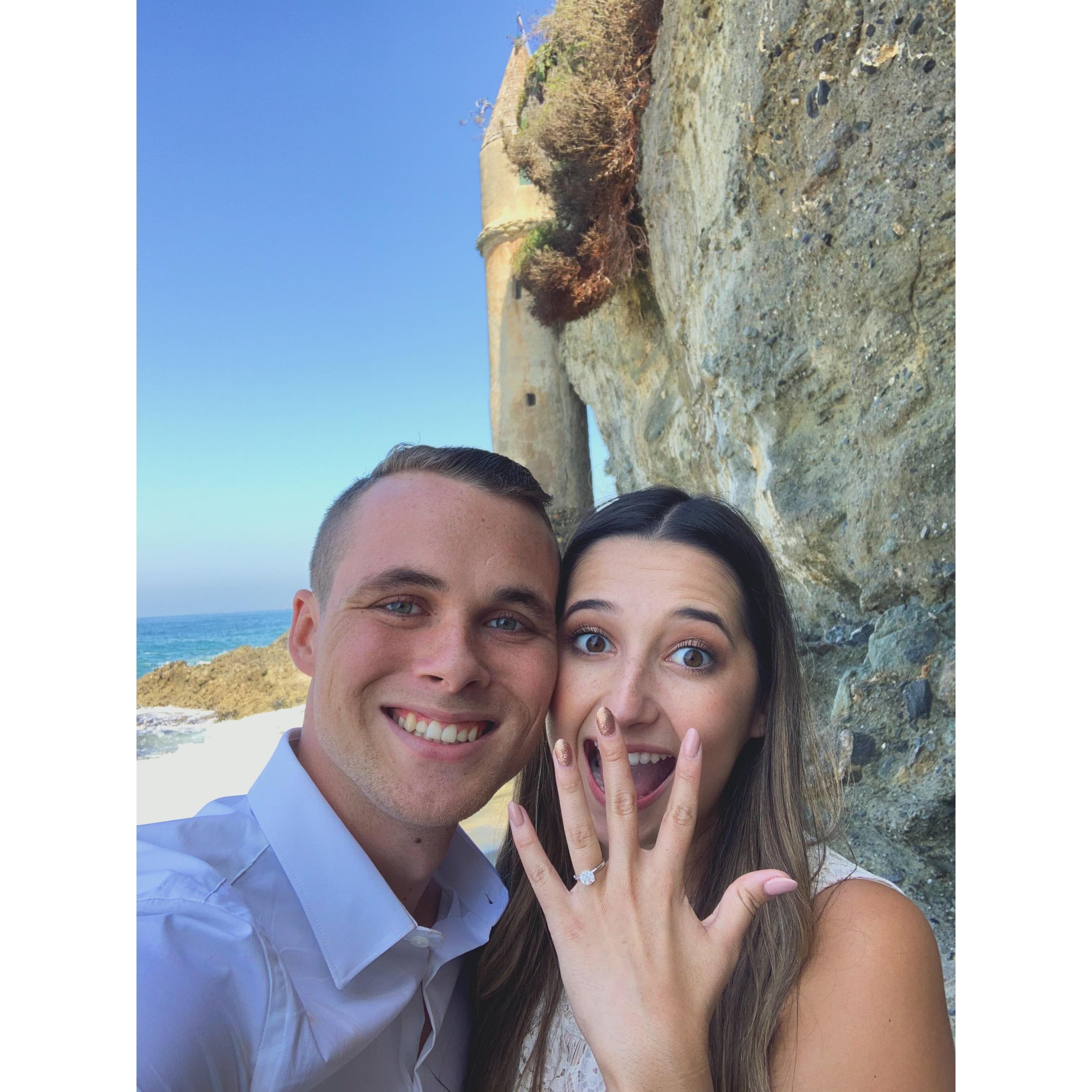 Couldn't hide the excitement as we took our first selfie as an engaged couple!