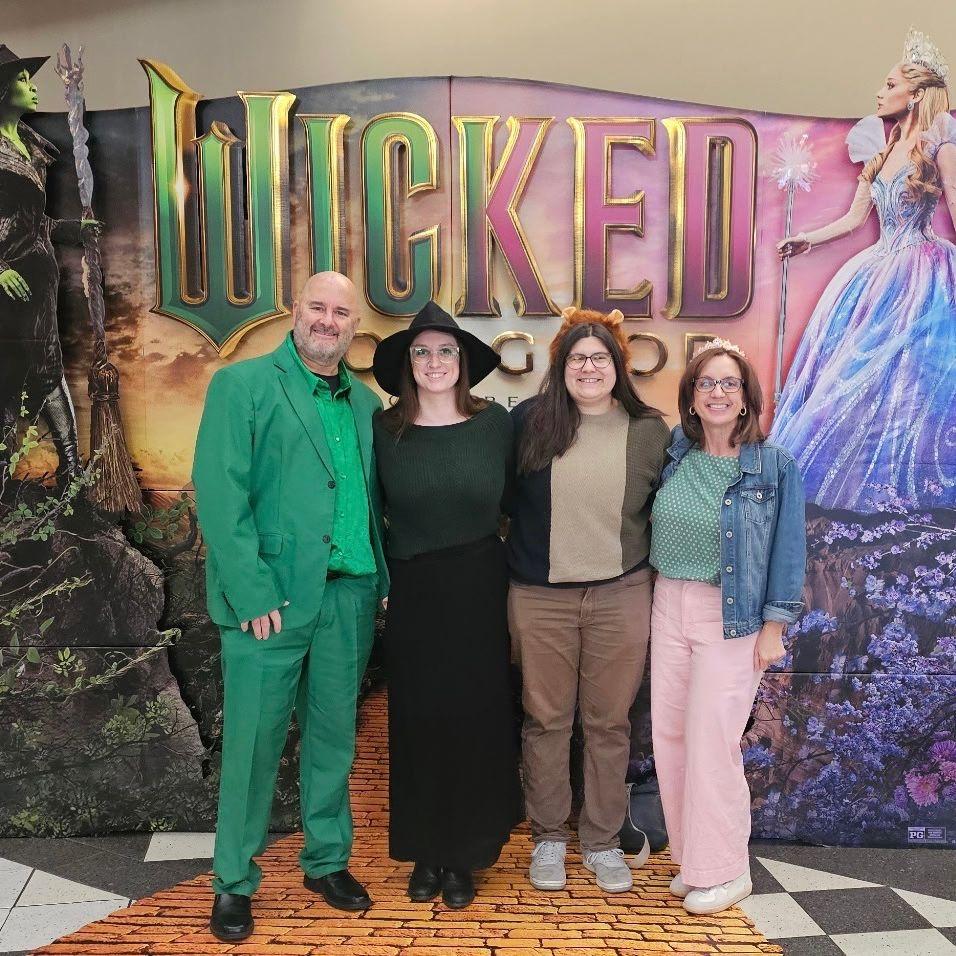 Dressing up to see Wicked for Hannah's birthday, November 2025