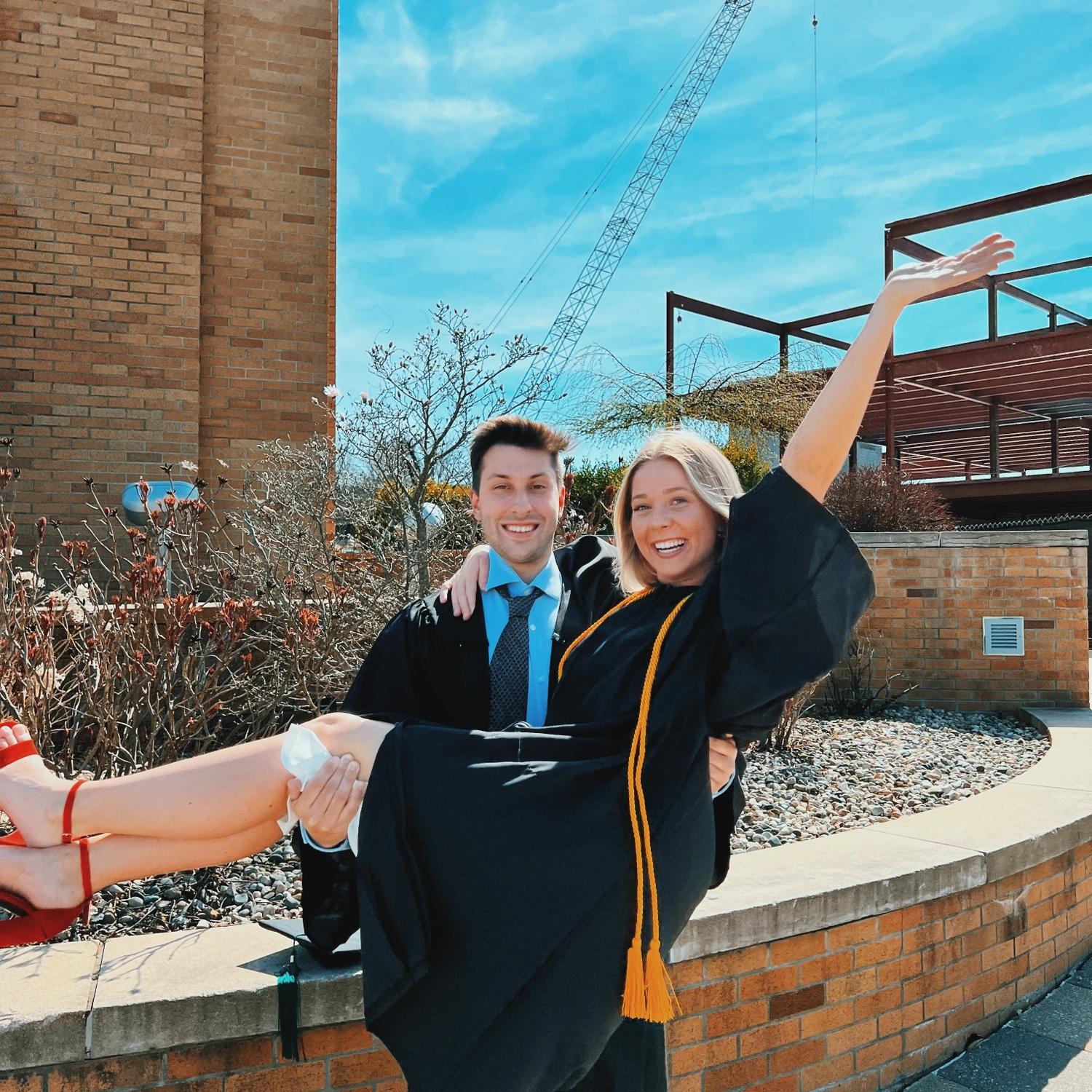Graduating college! Dan graduated with a construction management degree and Haley graduated with her Bachelors in Nursing.