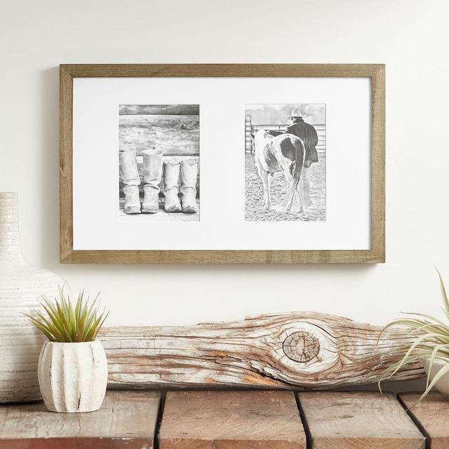 Wood Gallery Frame, 11"x18" Overall (2 Multi, 3 Multi Opening) - Grey