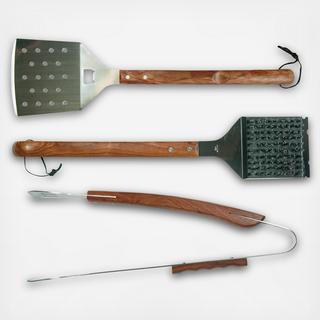 Vineyard Rosewood 3-Piece BBQ Tool Set