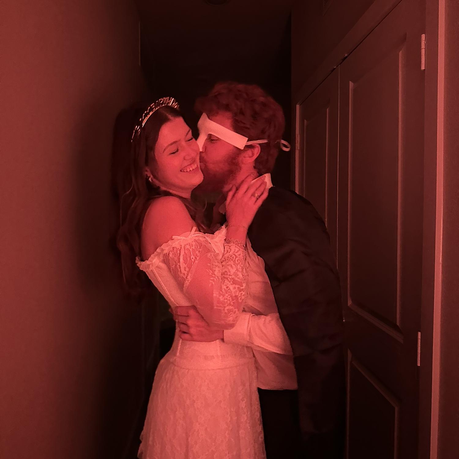 10/09/25. Madeline's 22nd birthday/Halloween party. The couple dressed up as Christine and the Phantom!