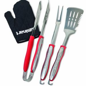 Cuisinart CGS-134 Grilling Tool Set with Grill Glove, Red (3-Piece)