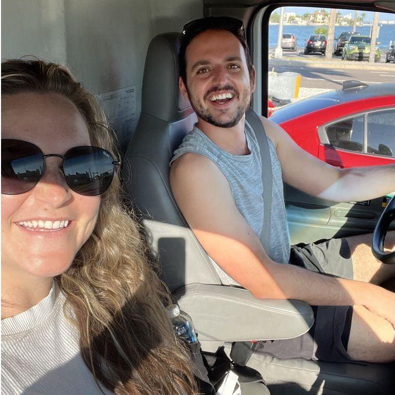 5.27.2023. First Big Move. Daniel and Emily arriving in St. Pete after a long drive in the U-haul from Atlanta.