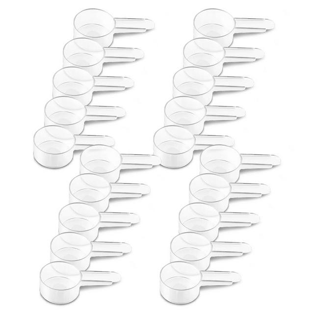 20 Pack Tablespoon Measuring Spoon Set with Short Handle Coffee Scoop - 1 Tablespoon (15 ML) Clear Plastic Scoops for Coffee, Loose Tea, Protein, Spices, Powders, and Other Dry Goods