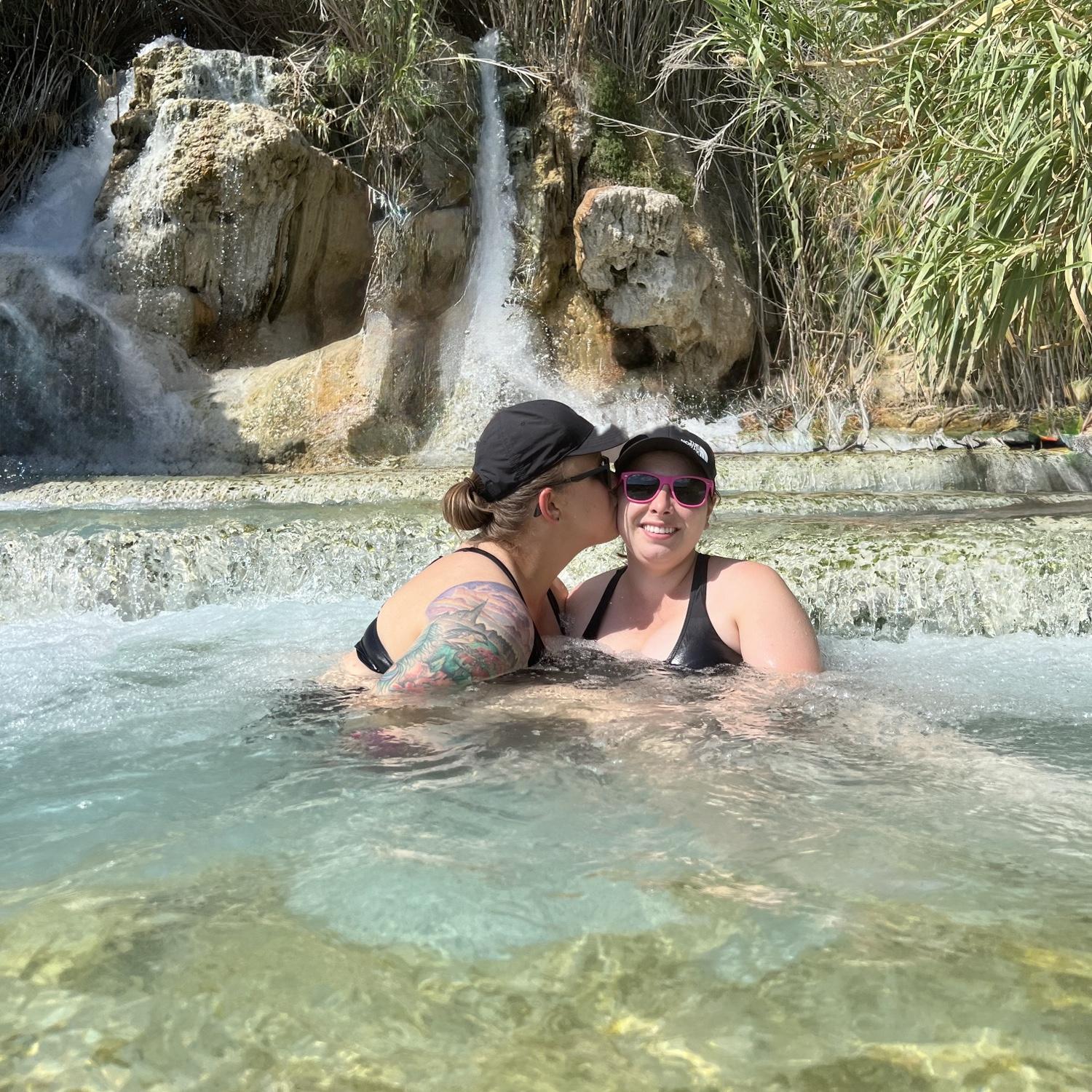 Enjoying the Saturnia Hot Springs in Tuscany, Italy