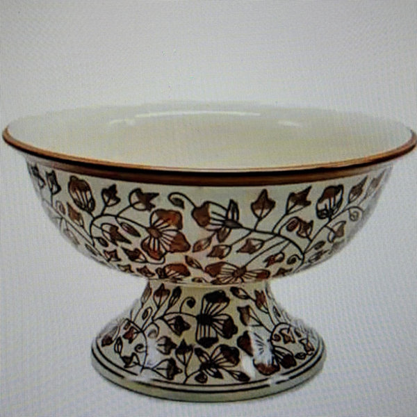 Brown Handpainted Bowl, 11.8x6.5x4.3