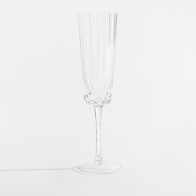 Fluted Glass Champagne Flute, Single - Clear