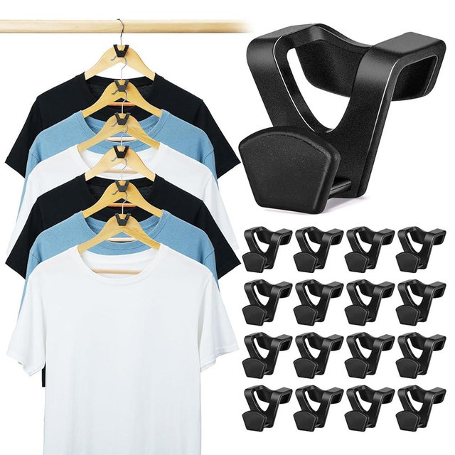 SMARTOR Space Saving Hangers, Space Saver Hangers as Hanger Organizer, Closet Hangers Space Saver for Clothes Hanger Connector, Hanger Hooks Space Saver as Closet Organizer, Black - 60 Pack