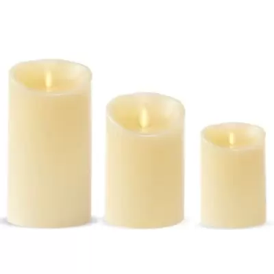Luminara® Real-Flame Effect Pillar Candle in Ivory 5"