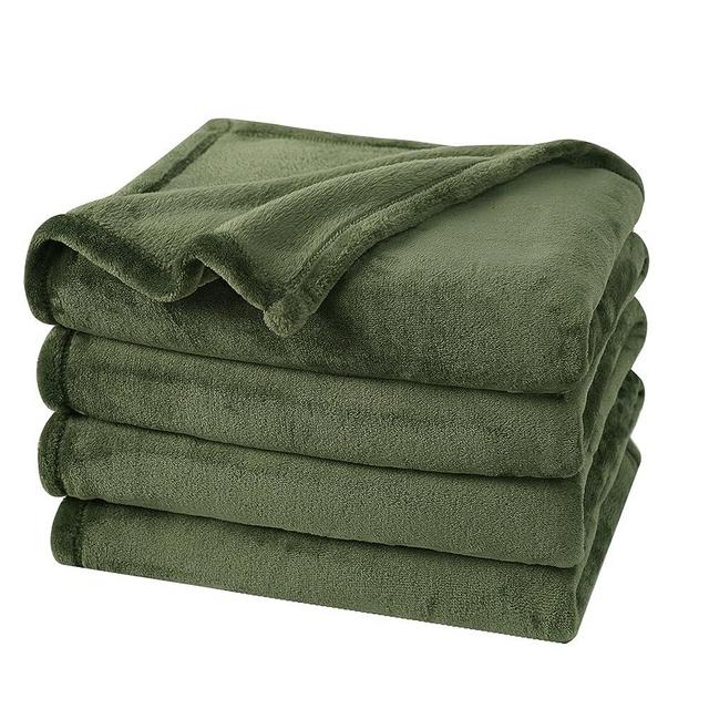 PHF Ultra Soft Fleece Blanket King Size, No Shed No Pilling Luxury Plush Cozy 300GSM Lightweight Blanket for Bed, Couch, Chair, Sofa Suitable for All Season, 108" x 90", Olive Green