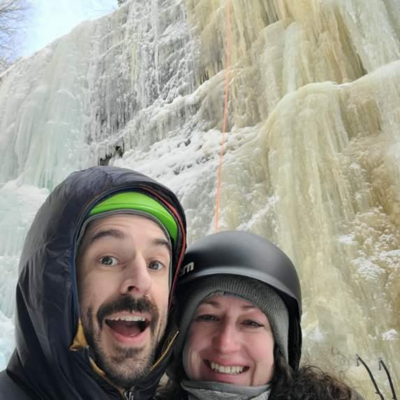 Ice climbing at Champney Falls, NH