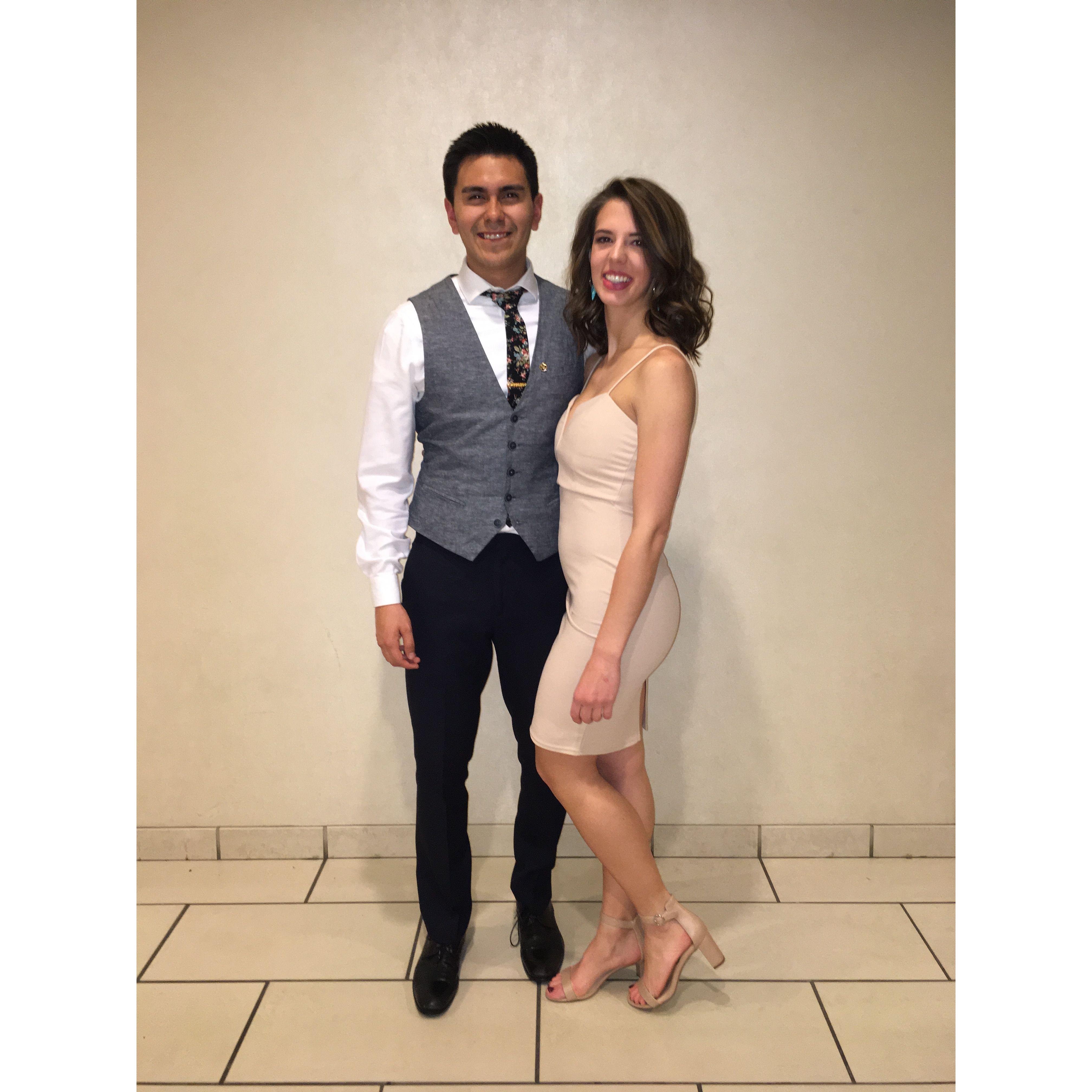 Fraternity formal right after we made it official.