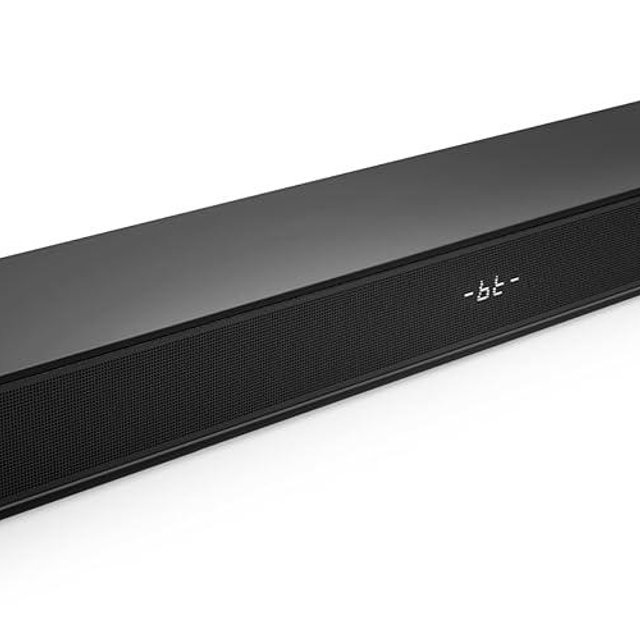 FUNLOGY Sound Bar for Smart TV, 100W 2.1ch Bluetooth 5.0 Soundbar with HDMI ARC, Optical & AUX, Remote Control, for Projector and Gaming, Black