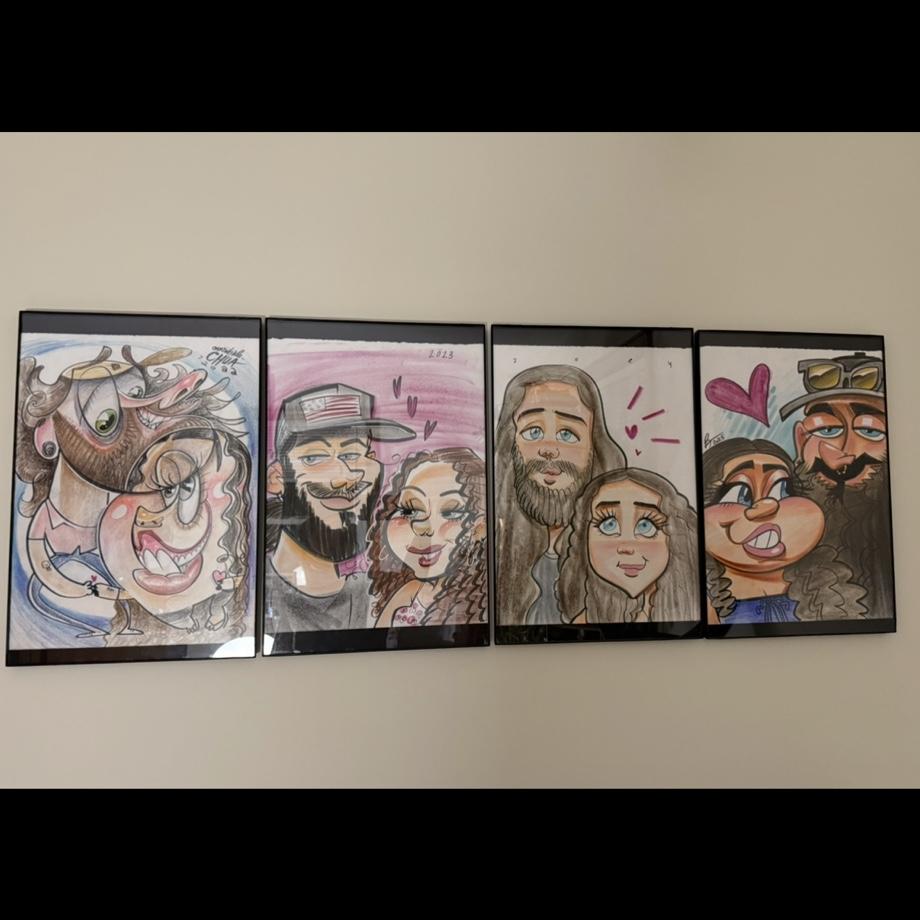 Fun fact: Every year we go to the Delaware State Fair and get our caricature drawn! It’s one of our traditions! Year 2022 and 2025 they were trying to be funny 😒😭