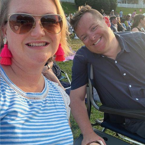 Listening to the Virginia Symphony perform at Yorktown Beach in Aug 2024.