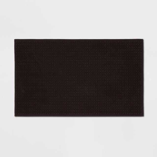 20"x34" Antimicrobial Bath Mat Black - Total Fresh