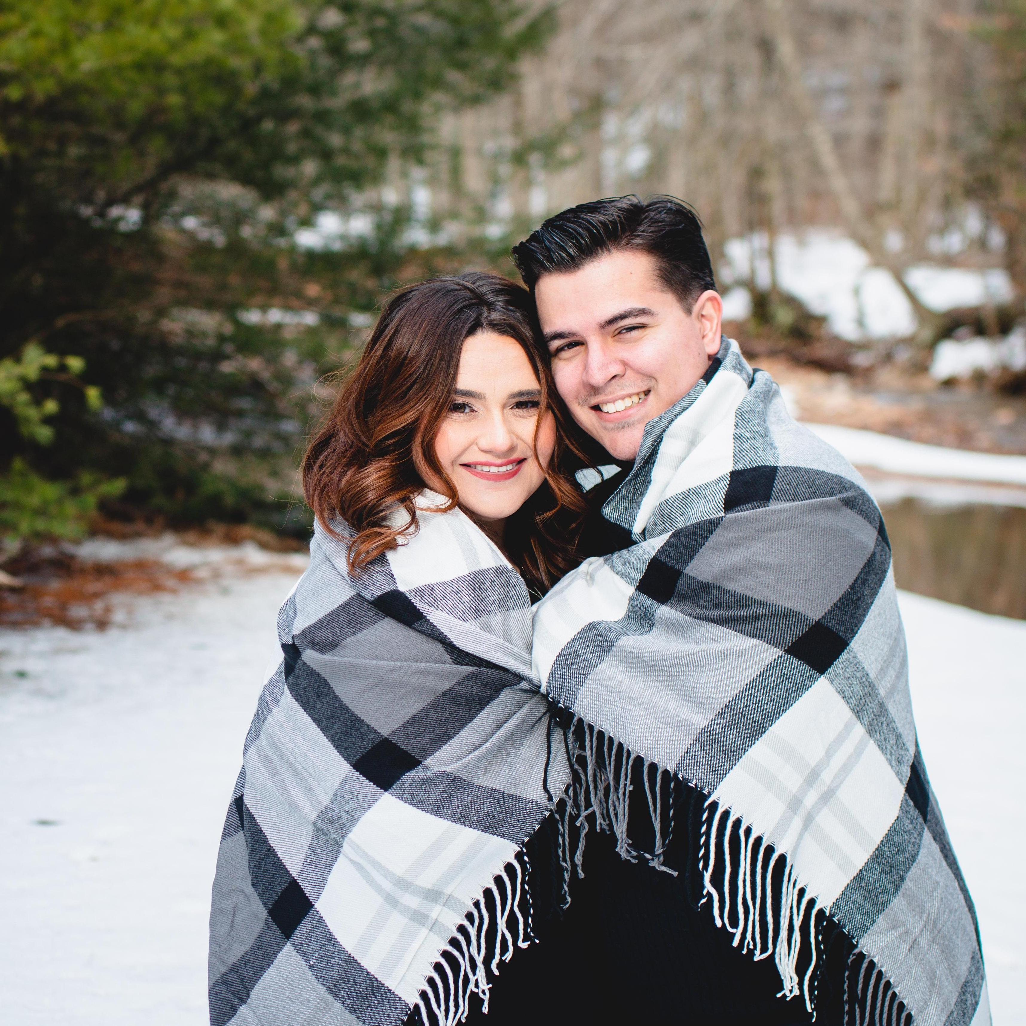 Getting Cozy at the Engagement Shoot