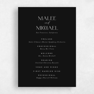 Black Wedding Program - Buenos