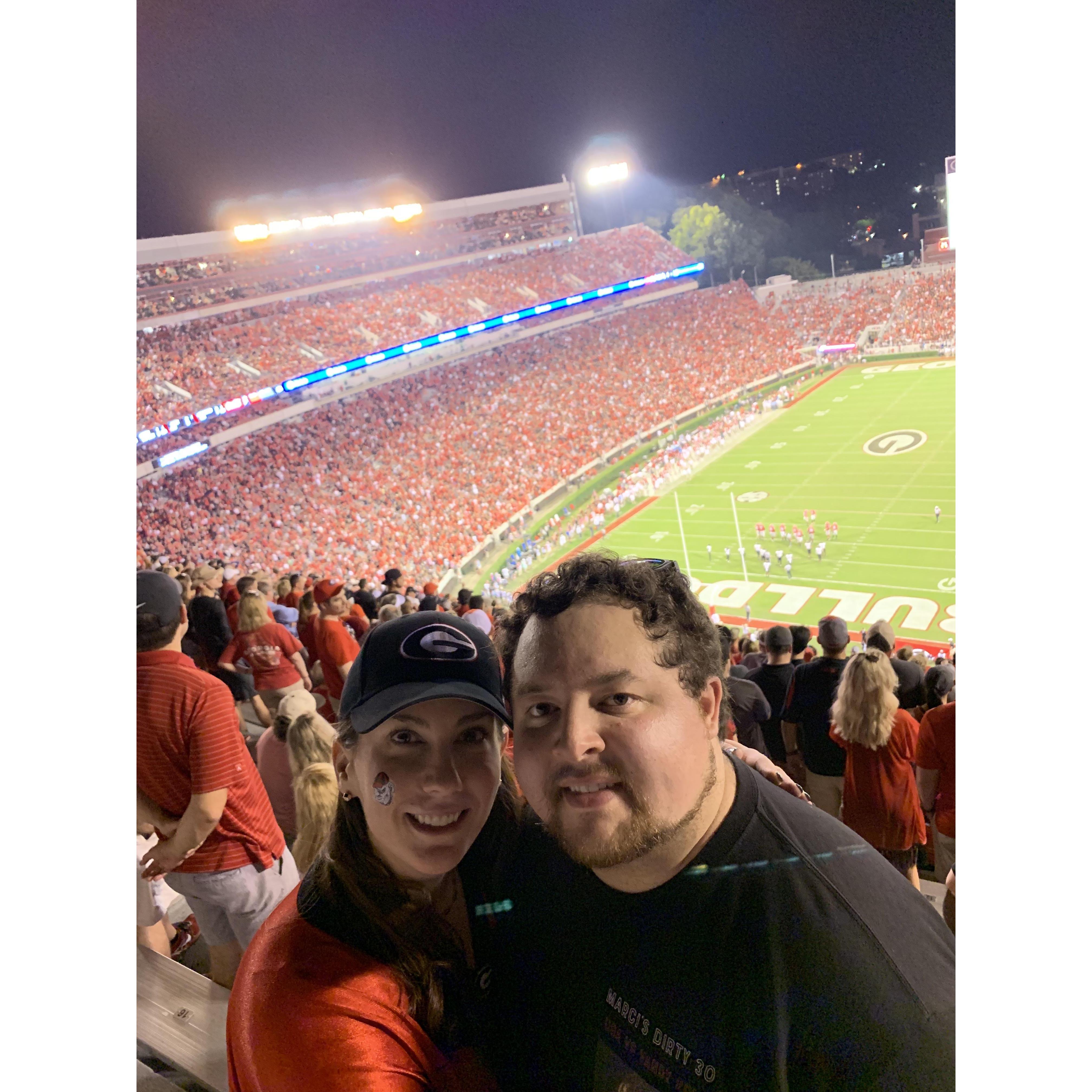 Marci showing Jacob her love of Athens and Georgia football