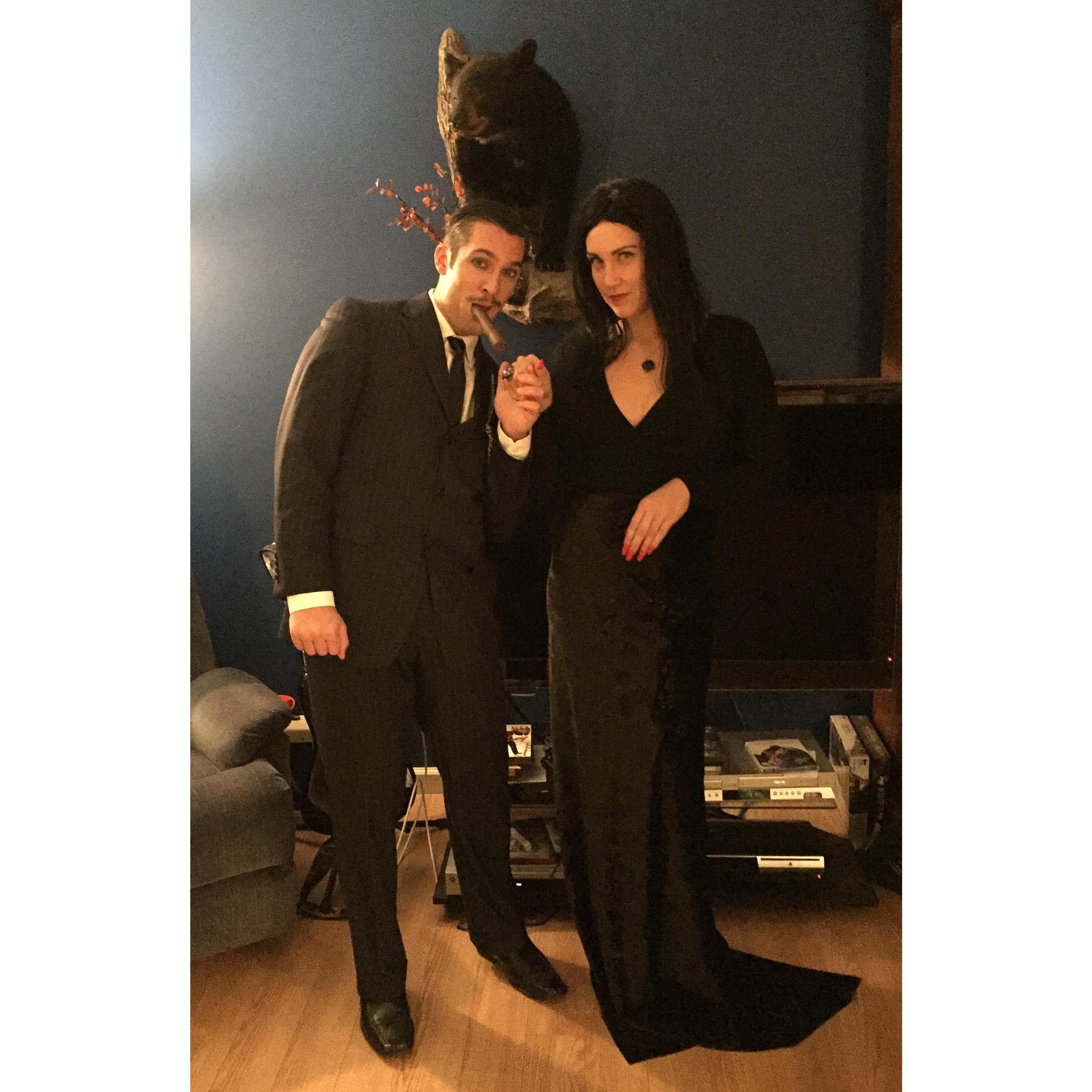 Halloween 2015 as Morticia & Gomez Addams