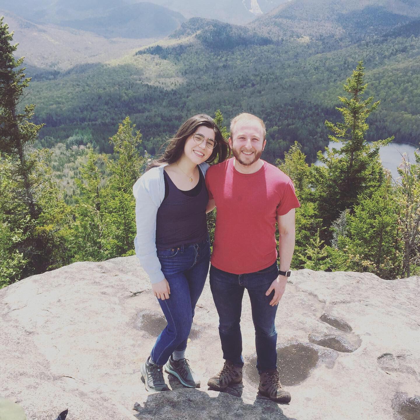 Us on top of Mt. Jo in the Adirondacks, shortly before the proposal.