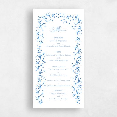 Blue Wedding Menu - Regal