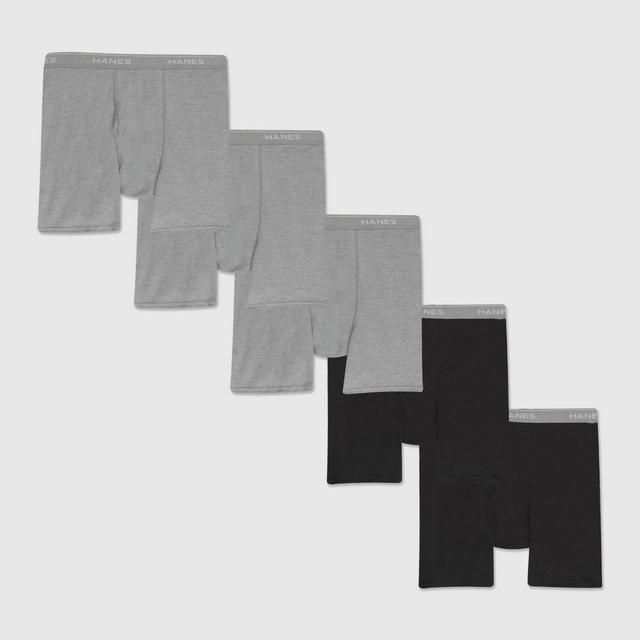 Hanes Men's 5pk Boxer Briefs - Black/Gray L
