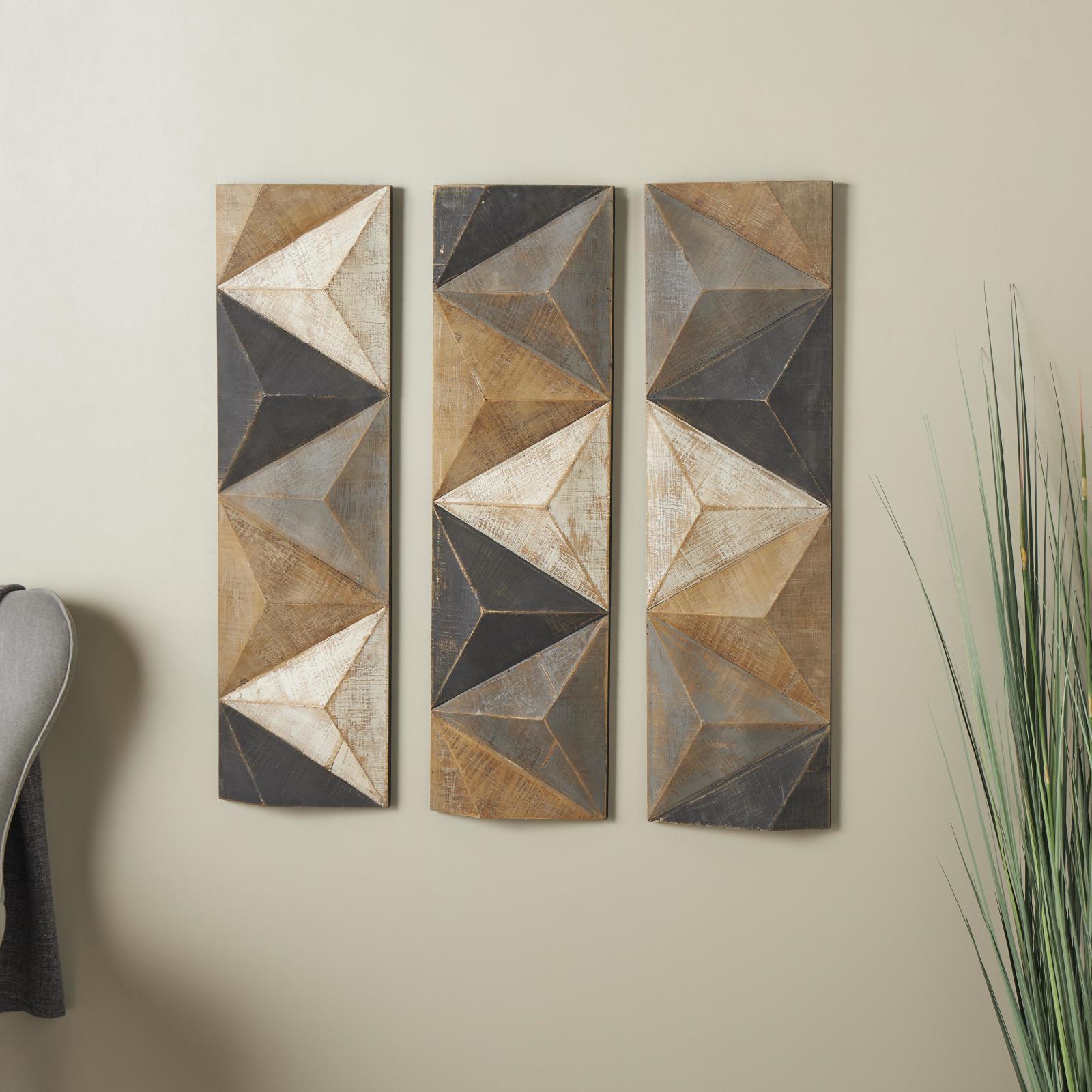 Tisbury Lane, 3-Piece Geometric Handmade 3D Wall Decor Set | Zola