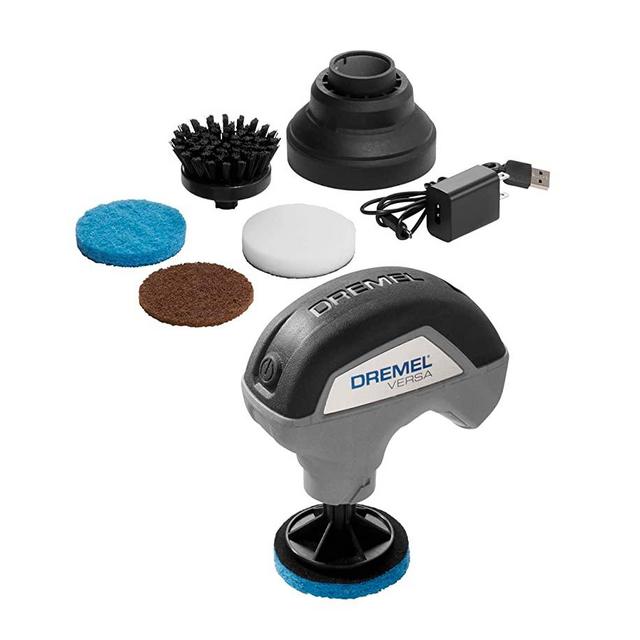 Dremel Versa Cleaning Tool- Grout Brush- Bathroom Shower Scrub- Kitchen & Bathtub Cleaner- Power Scrubber for Tile, Pans, Stoves, Tubs, Sinks Auto, Grills- PC10-02