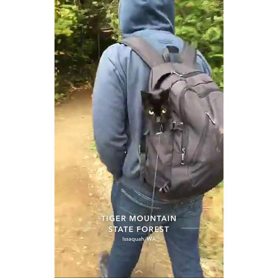 Hitching a ride after a big hike up the mountain