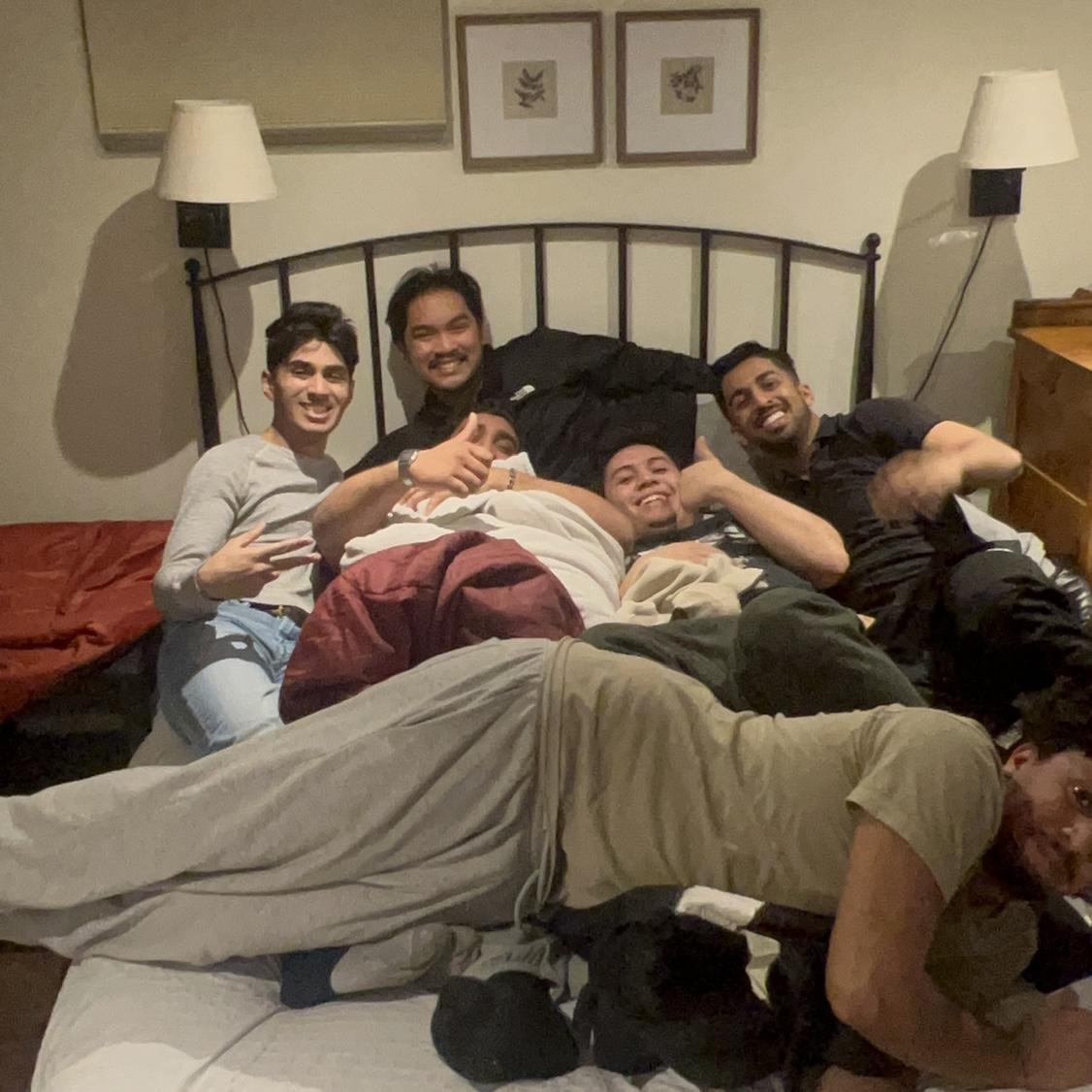 Only one bed at friends cottage trip - March 2025

Nate, Jacob, Micah, Francisco, Daniel, Noah