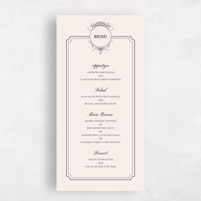 Beige Elegant Wedding Menu - Malta