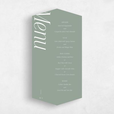 Green Diamond Wedding Menu - Mycenae