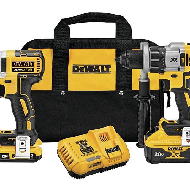 DEWALT 20V MAX XR Cordless Drill Combo Kit, Hammer Drill & Impact Driver, Power Detect Technology (DCK299D1W1)