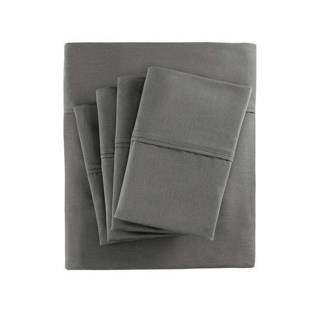 King 6pc 800 Thread Count Cotton Blend Sheet Set Charcoal