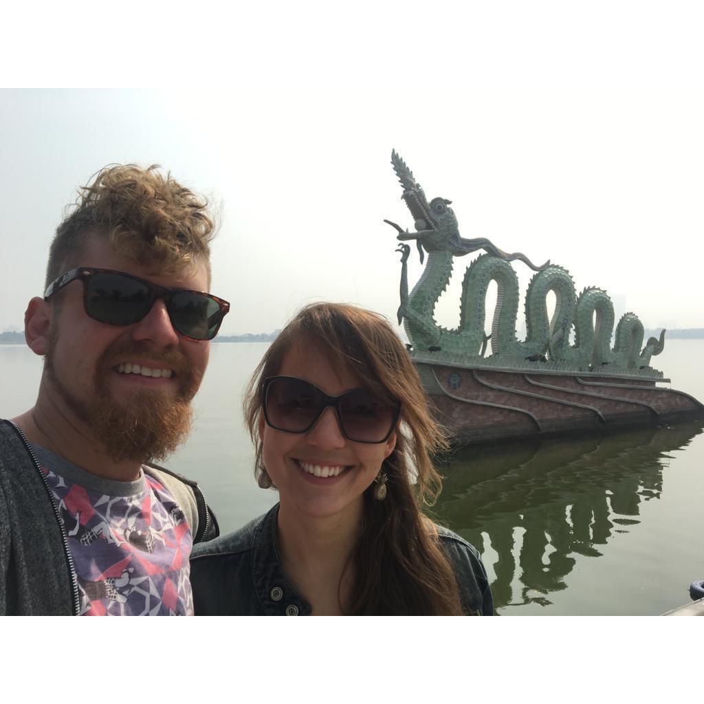 When we first met in Hanoi. Jacob took me on a ride around the lake on Black Betty