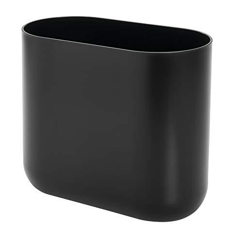 iDesign Cade Slim Bathroom Trash Can, for Bedroom, Kitchen, Office, Matte Black