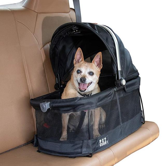 Pet Gear View 360 Pet Safety Carrier & Car Seat for Small Dogs & Cats Push Button Entry