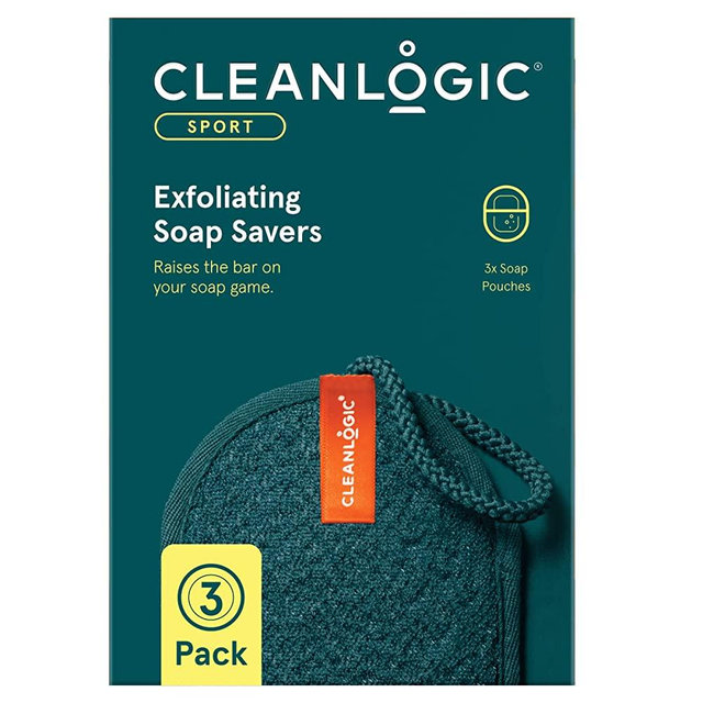 Cleanlogic Men Exfoliating Soap Saver Black/grey, 3 count