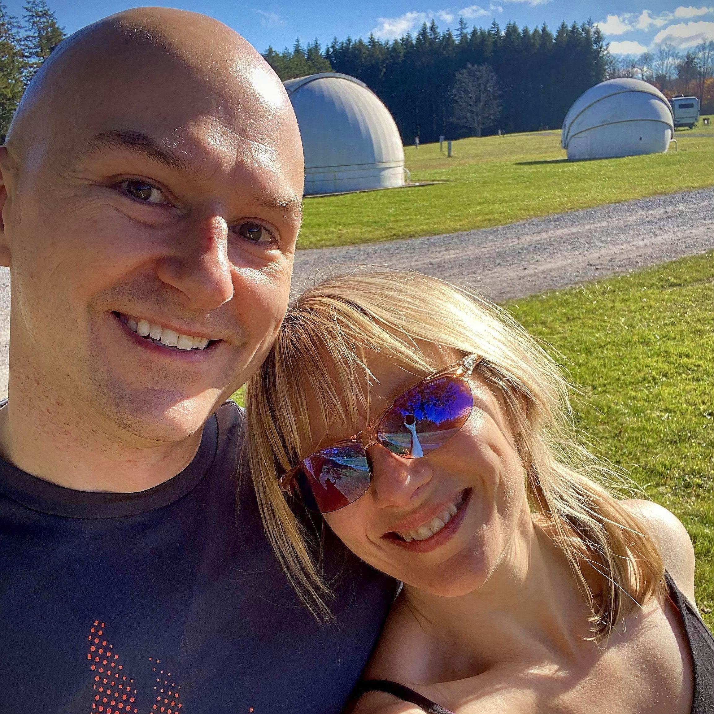 Our trip to Cherry Springs, dark sky site.  We got lost on hike, heard wild boars in the forest, and held each other in the middle of the night, looking up at a velvet sky powdered with stars.