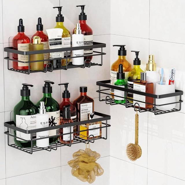 Uamector Shower Caddy Organizer Rustproof - Bathroom Shelves Rack for Home Decor & Storage - Adhesive Wall Shampoo Holders for Inside - Bath Tub Organization