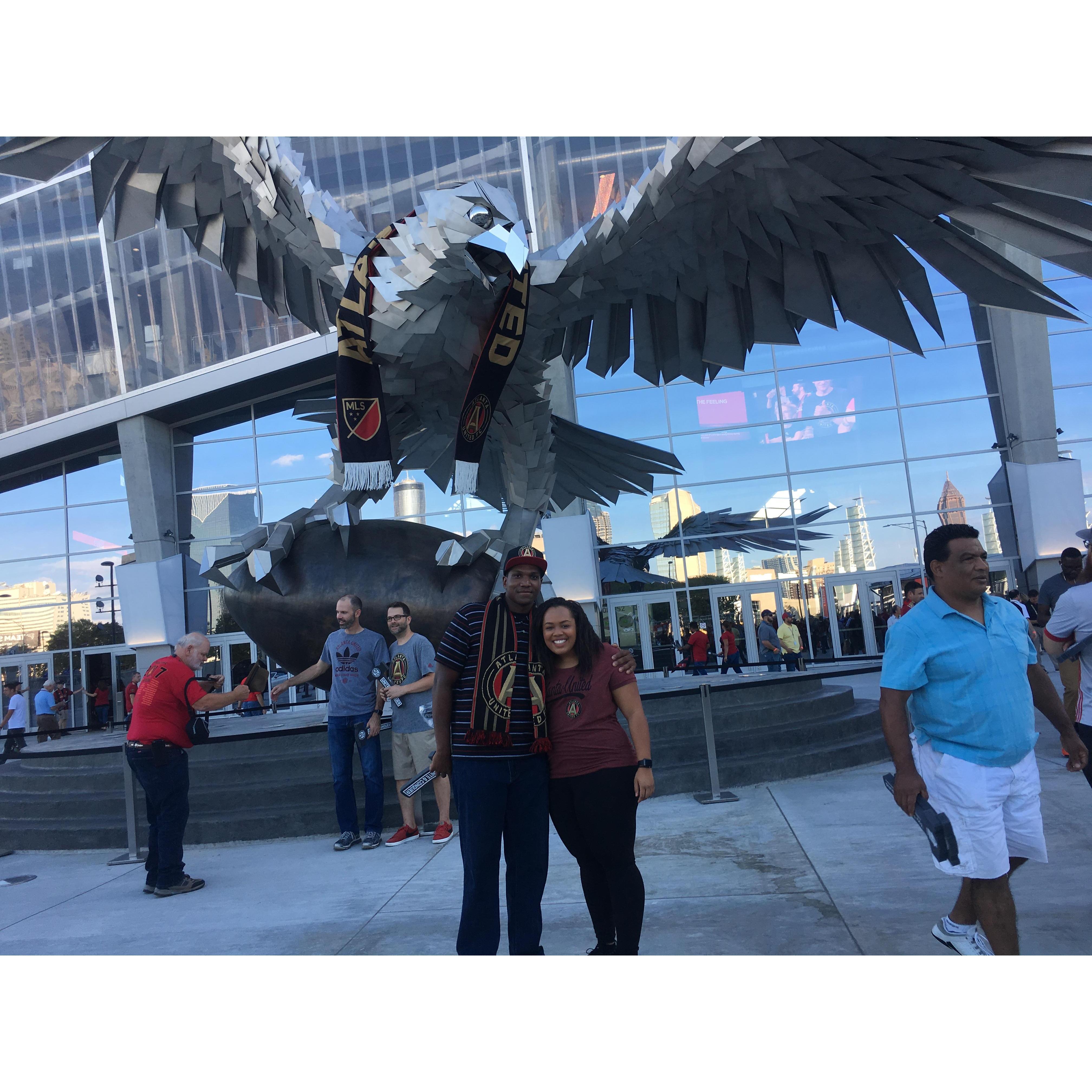 ATLUTD - Maggie has fully indoctrinated Johnathan into her love for soccer. We can't say the same for his attempts to get her to love basketball.