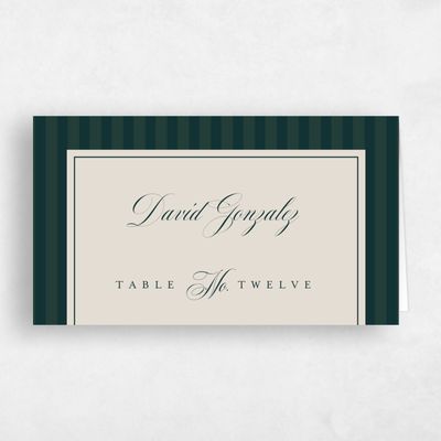 Green Typography Wedding Place Card - Loren