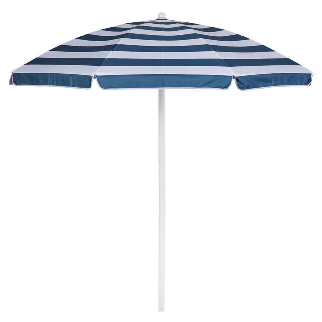 Picnic Time 5.5' Portable Beach Compact Umbrella - Blue/White