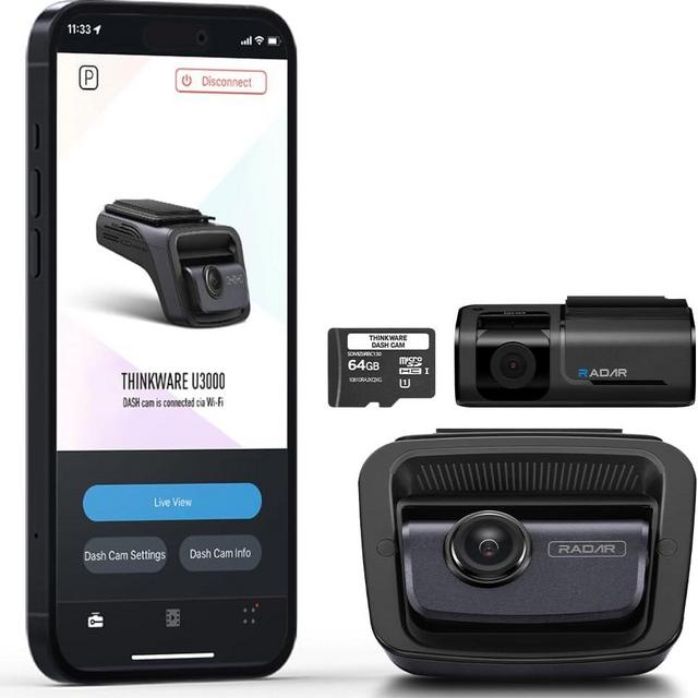 THINKWARE U3000 4K Dash Cam Front and Rear with OBD Cable, Built-in Wi-Fi GPS, STARVIS Image Sensor, Parking Mode (2CH Bundle)